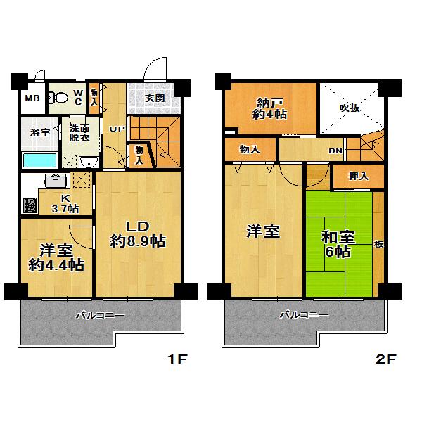 Floor plan. 3DK, Price 18 million yen, Occupied area 78.67 sq m maisonette