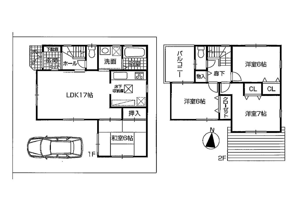 Floor plan. (Plan view), Price 30,800,000 yen, 4LDK, Land area 104.01 sq m , Building area 94.77 sq m