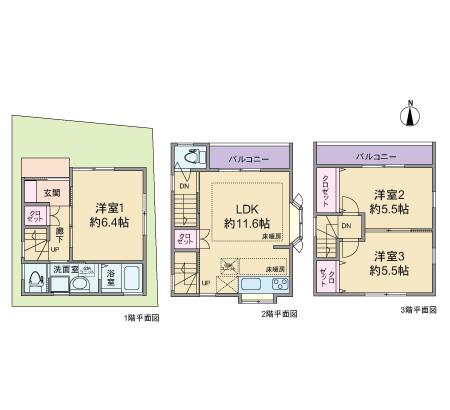 Floor plan. 23.8 million yen, 3LDK, Land area 40.08 sq m , Building area 70.19 sq m floor plan