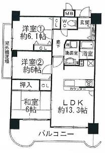 Floor plan. 3LDK, Price 15,980,000 yen, Occupied area 68.35 sq m , Balcony area 12.17 sq m All rooms renovation completed. Corner room
