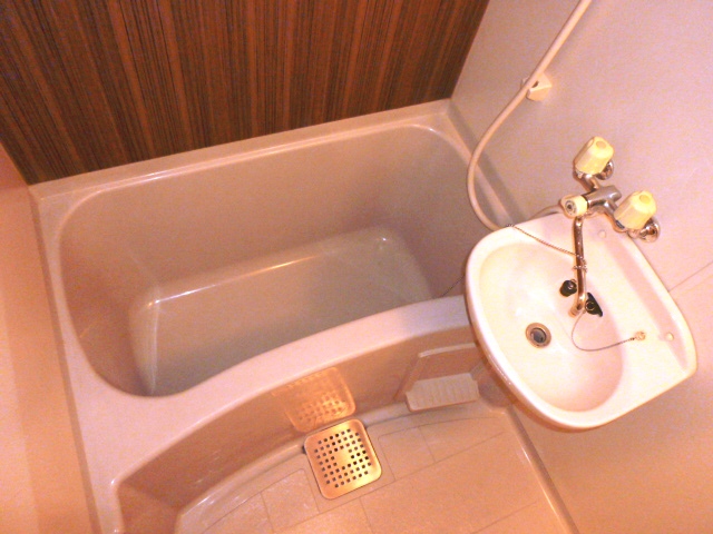 Bath. Bathroom is also muted colors