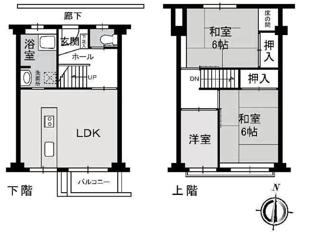 Floor plan. 3LDK, Price 6.7 million yen, Footprint 60.7 sq m , Balcony area 3.3 sq m