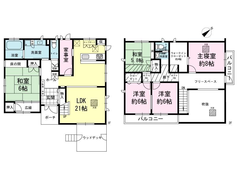 Floor plan. 15.8 million yen, 5LDK + S (storeroom), Land area 233.98 sq m , Building area 153.49 sq m
