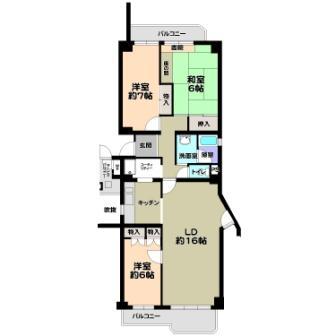 Floor plan. 3LDK, Price 20.5 million yen, Footprint 88.3 sq m , Balcony area 10.7 sq m
