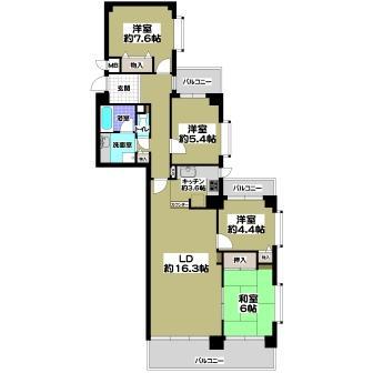Floor plan. 4LDK, Price 23.8 million yen, Occupied area 94.07 sq m , Balcony area 16.3 sq m