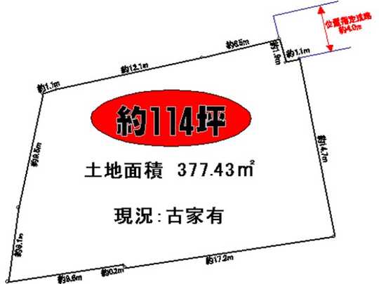 Compartment figure. Land price 80 million yen, Land area 377.43 sq m
