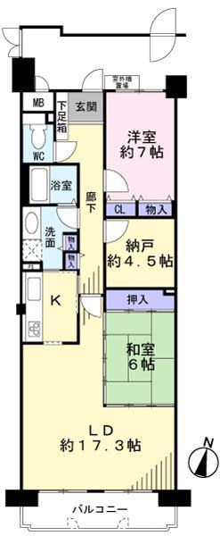 Floor plan. 2LDK + S (storeroom), Price 33,800,000 yen, Occupied area 87.76 sq m , Balcony area 8.64 sq m 2013 April renovation completed  ・ Cross Insect (living, kitchen, Western style room, Storeroom)  ・ Japanese-style tatami Omotegae  ・ House cleaning