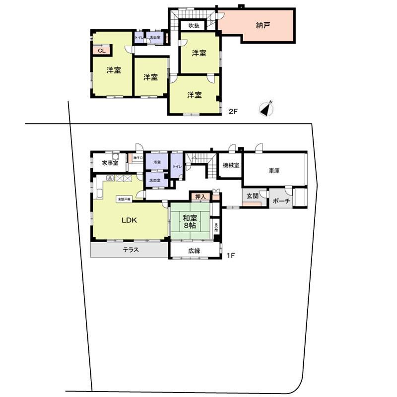 Floor plan. 186 million yen, 5LDK + S (storeroom), Land area 542.14 sq m , Building area 142.86 sq m
