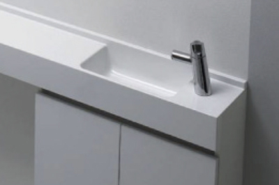 Toilet.  [Toilet counter] Simple shape with ball design which utilizes up to the size the last minute. Also out of a sense of luxury hidden neat wall fixing bracket (same specifications)