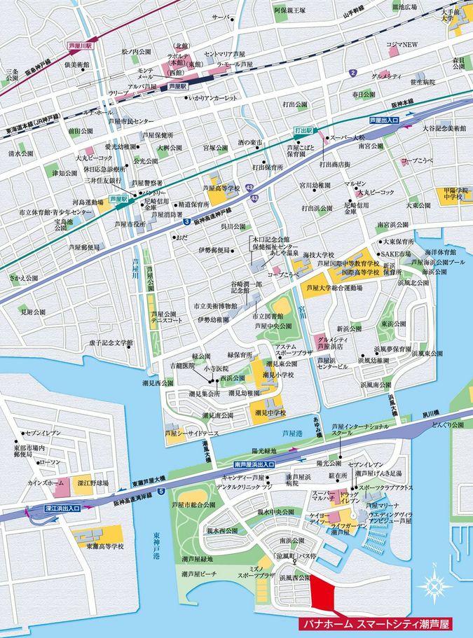 Local guide map. Osaka ・ Realized within 30 minutes commute by 3WAY access to Kobe