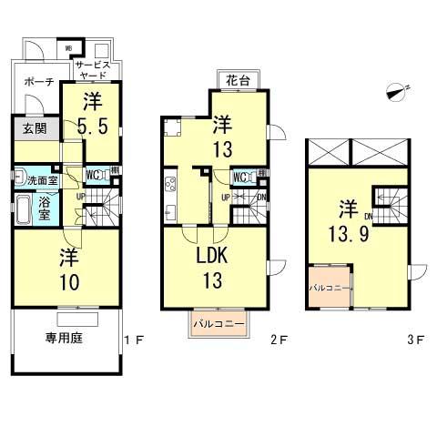 Floor plan. 4LDK, Price 22,900,000 yen, The area occupied 115.2 sq m , Balcony area 2.32 sq m