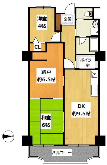 Floor plan. 2DK + S (storeroom), Price 18,800,000 yen, Footprint 60.5 sq m , Balcony area 7.49 sq m