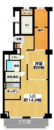 Floor plan. 1LDK + S (storeroom), Price 19,800,000 yen, Footprint 73.3 sq m , Balcony area 8.29 sq m