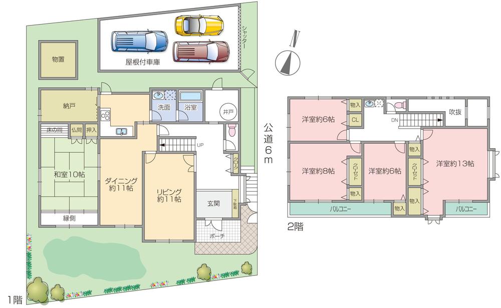 Floor plan. 100 million 18 million yen, 5LDK + S (storeroom), Land area 313.88 sq m , Building area 198.49 sq m
