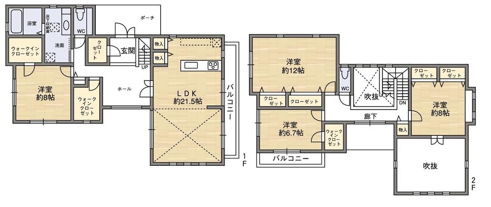 Floor plan. 56,800,000 yen, 4LDK + S (storeroom), Land area 682.24 sq m , Building area 160.44 sq m