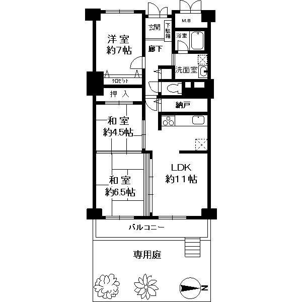 Floor plan. 3LDK, Price 19,800,000 yen, Occupied area 78.37 sq m , Balcony area 8.82 sq m