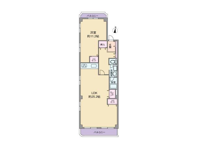 Floor plan. 1LDK, Price 29,800,000 yen, Occupied area 82.98 sq m , Balcony area 9.3 sq m