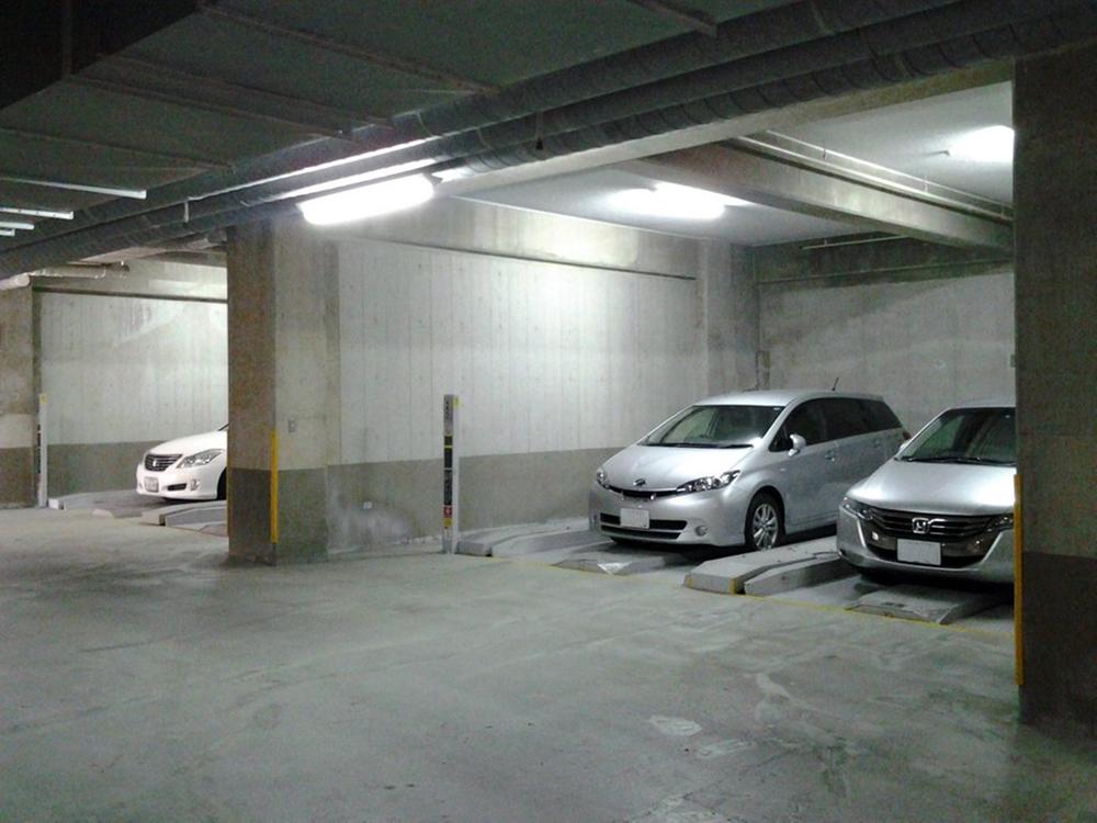 Parking lot. Underground parking that does not wet in the rain