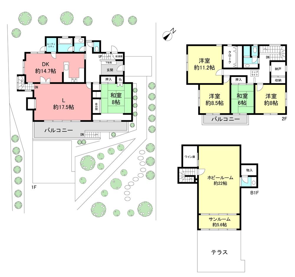 Floor plan. 54,800,000 yen, 5LDK + S (storeroom), Land area 730.17 sq m , Building area 259.73 sq m