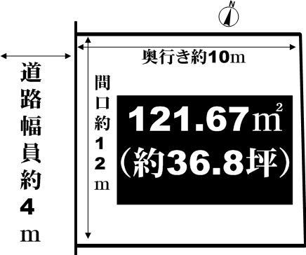 Compartment figure. Land price 38,400,000 yen, Land area 121.67 sq m shaping land