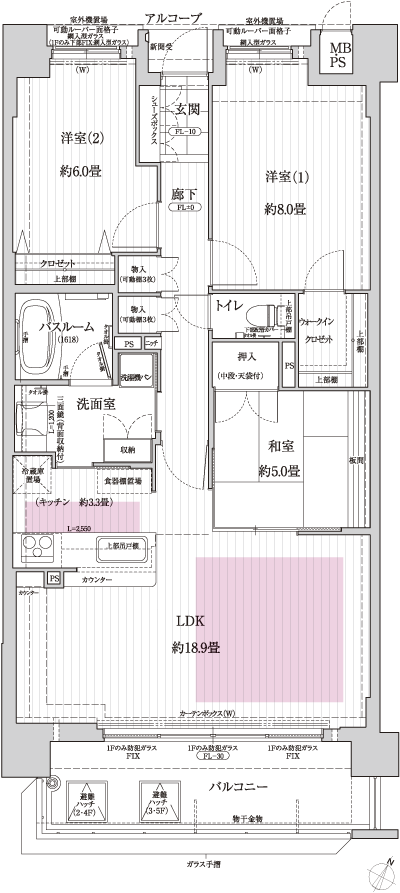 Floor: 3LDK, occupied area: 85.11 sq m, Price: 46.6 million yen