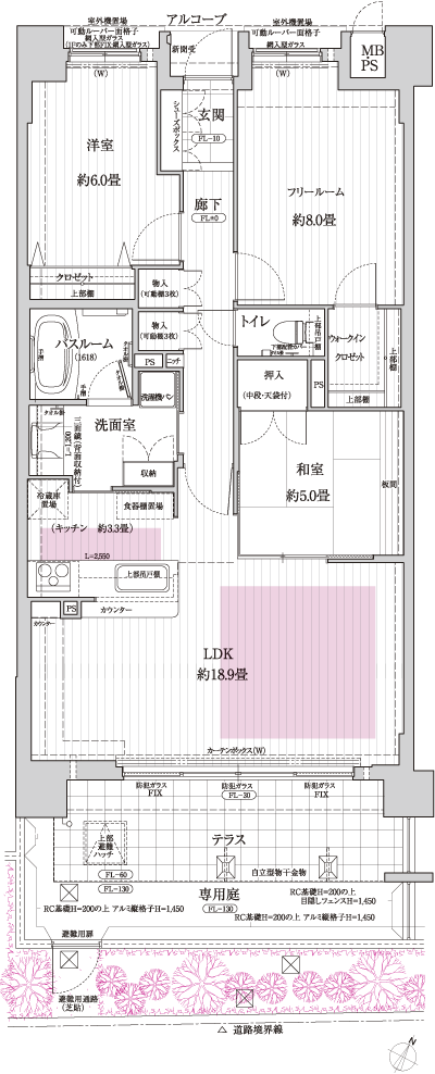 Floor: 2LDK + F, the area occupied: 85.11 sq m, Price: 43.7 million yen