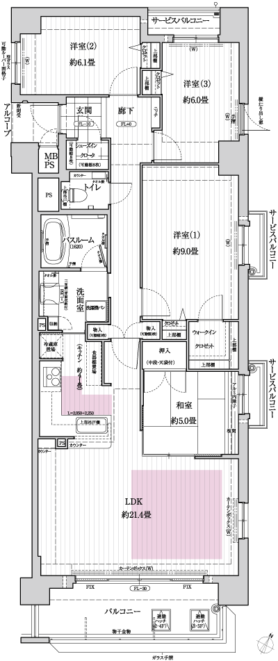 Floor: 4LDK, occupied area: 105.55 sq m, Price: 56,200,000 yen ・ 59,200,000 yen