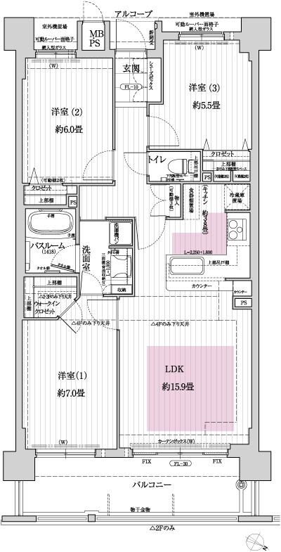Floor: 3LDK, occupied area: 75.27 sq m, Price: 40.6 million yen