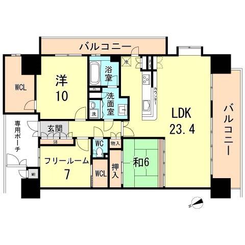 Floor plan. 2LDK+S, Price 39,800,000 yen, Footprint 118.49 sq m , Balcony area 26.06 sq m