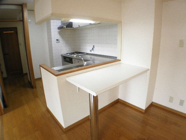 Kitchen. It is with a counter can also be used as a table