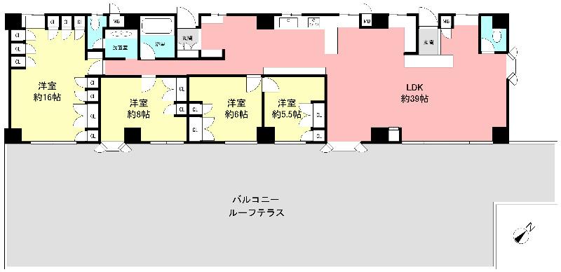 Floor plan. 4LDK, Price 42,800,000 yen, Footprint 161.58 sq m , Balcony area 34.19 sq m