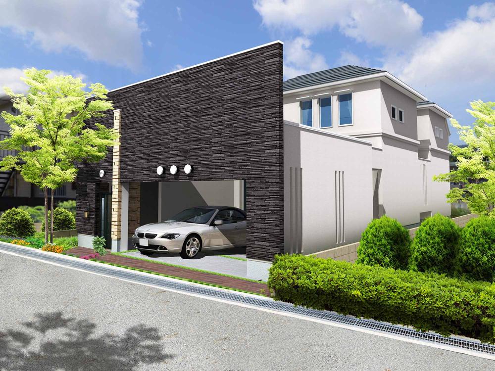 Rendering (appearance). A No. land reference plan Rendering CG image. With protecting the private blindfolded Wall gate, Appearance to provide a profound impression. 
