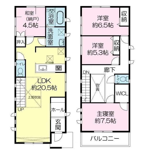Floor plan. 58,800,000 yen, 4LDK, Land area 120.61 sq m , Building area 106 sq m floor plan