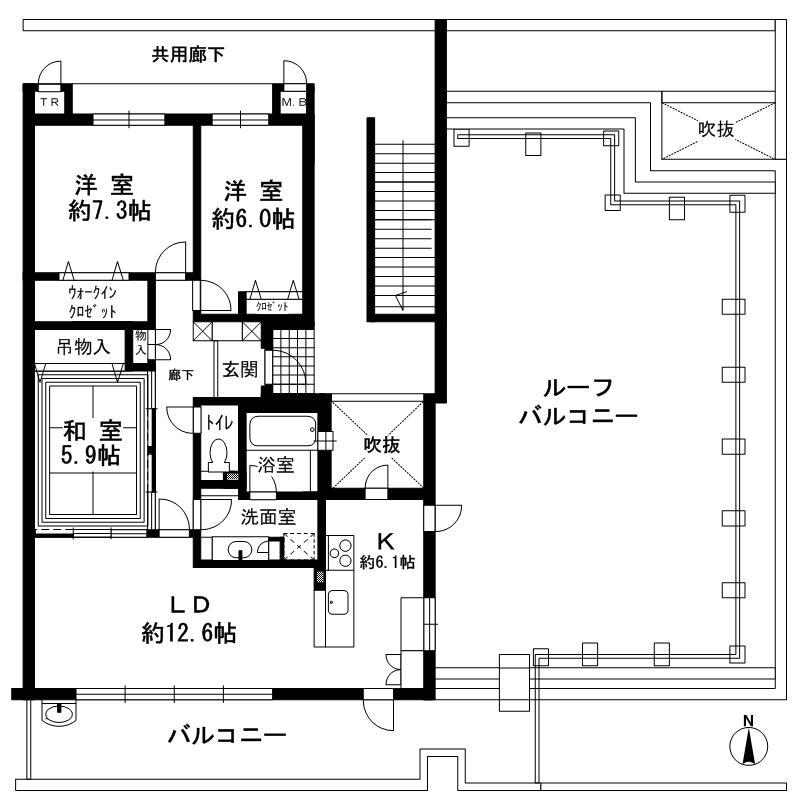 Floor plan. 3LDK, Price 39,500,000 yen, Occupied area 85.43 sq m , Balcony area 21.56 sq m