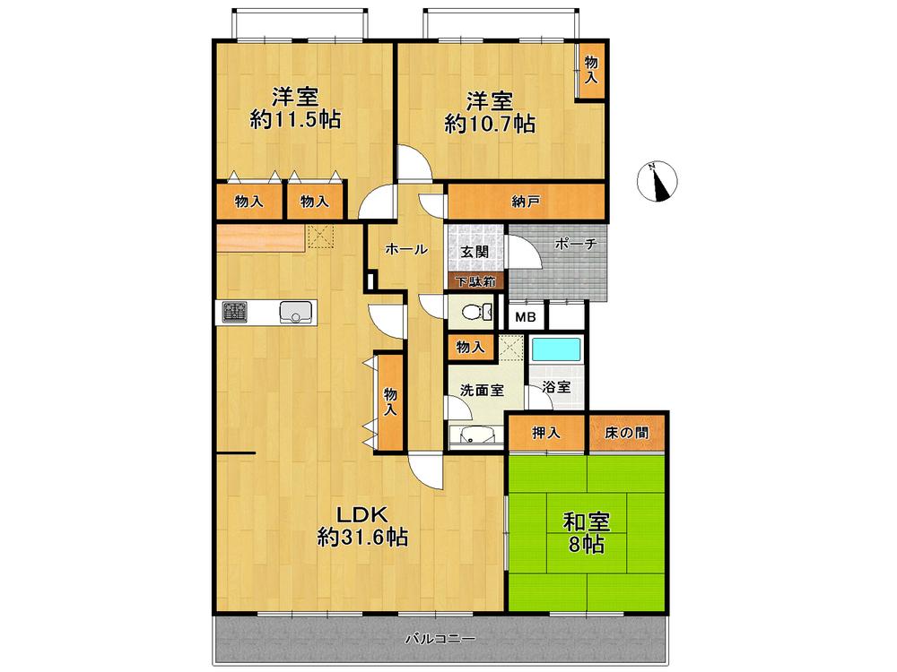 Floor plan. 3LDK + S (storeroom), Price 35,500,000 yen, Footprint 142.69 sq m , Balcony area 10 sq m