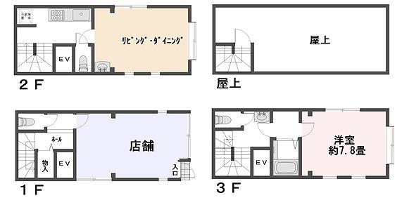 Floor plan. 39,800,000 yen, 3K, Land area 32.56 sq m , Building area 73.88 sq m