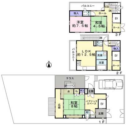 Floor plan. Hyogo Prefecture Ashiya Midorigaoka-cho