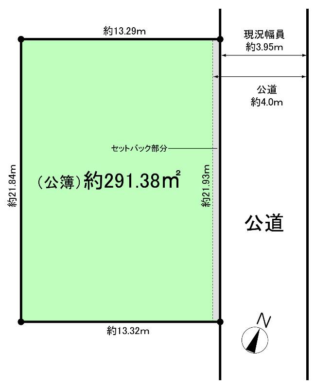 Compartment figure. Land price 85,800,000 yen, Land area 291.38 sq m