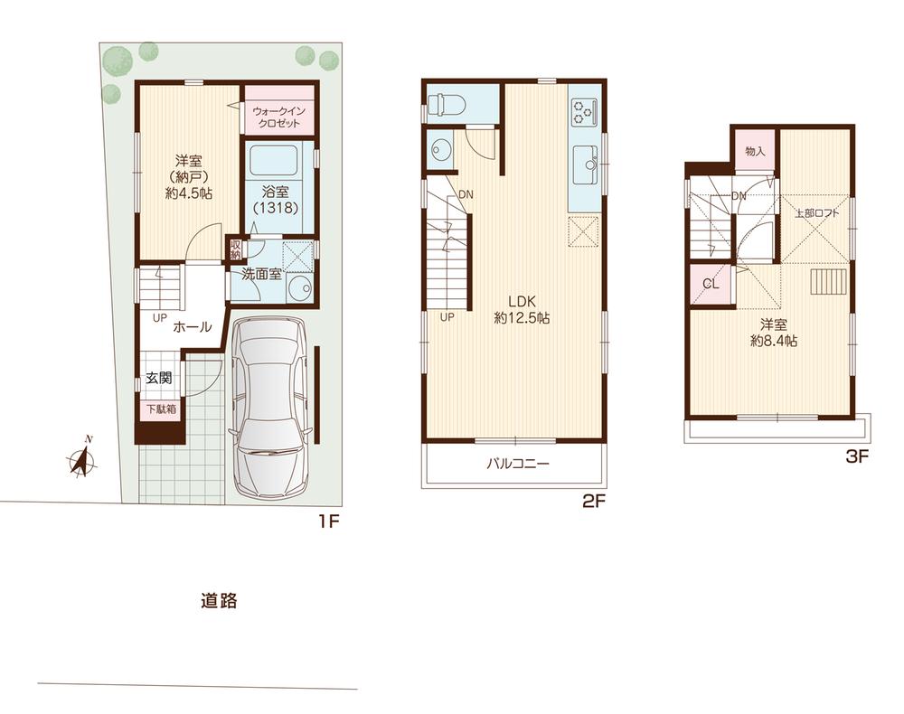 Floor plan. 29,300,000 yen, 2LDK + S (storeroom), Land area 43.41 sq m , Building area 68.43 sq m floor plan