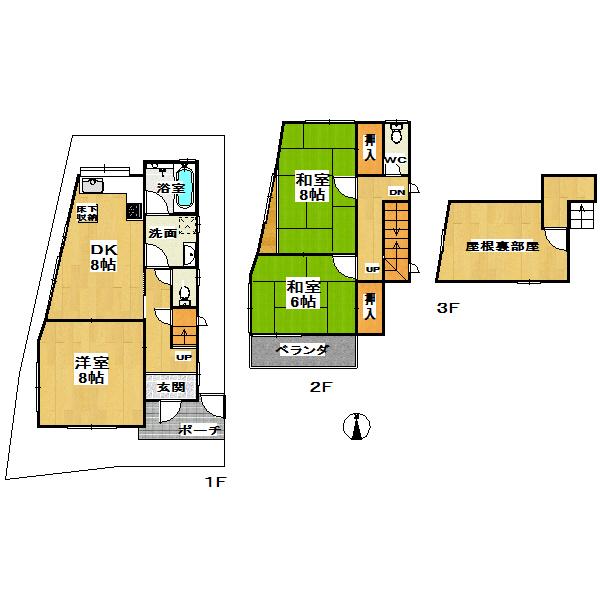 Floor plan. 17 million yen, 3LDK, Land area 81.52 sq m , Building area 88.3 sq m