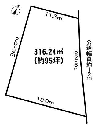Compartment figure. Land price 125 million yen, Land area 316.24 sq m