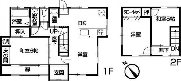 Floor plan. 9.9 million yen, 3LDK, Land area 184.98 sq m , Building area 96.61 sq m Zenshitsuminami facing good per yang