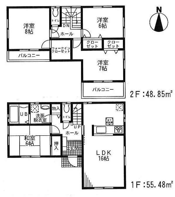 Floor plan. (Phase 2 -7 No.), Price 17.8 million yen, 4LDK, Land area 146.39 sq m , Building area 104.33 sq m