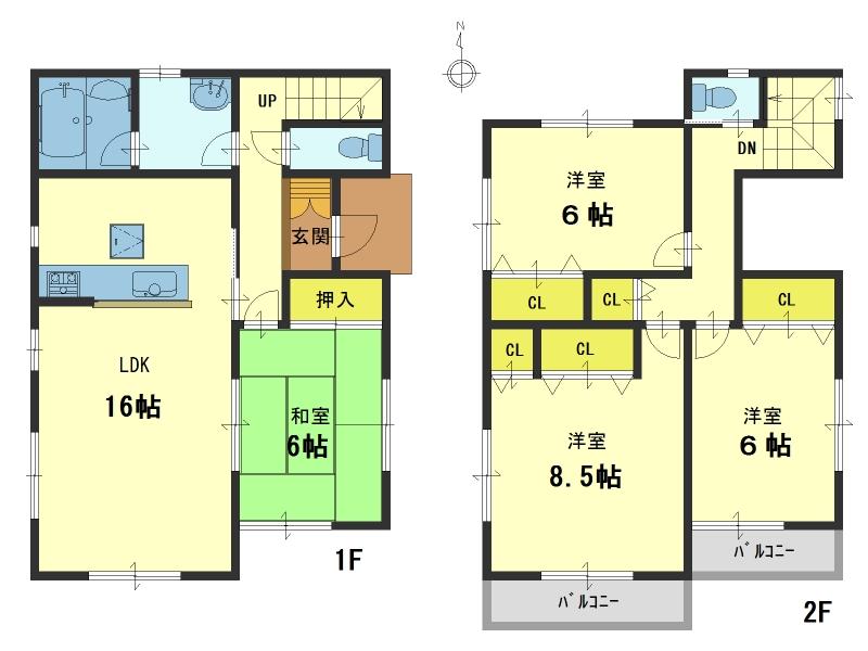 Floor plan. (Otsukuhiramatsu No. 2-2), Price 20.8 million yen, 4LDK, Land area 130.66 sq m , Building area 100.03 sq m