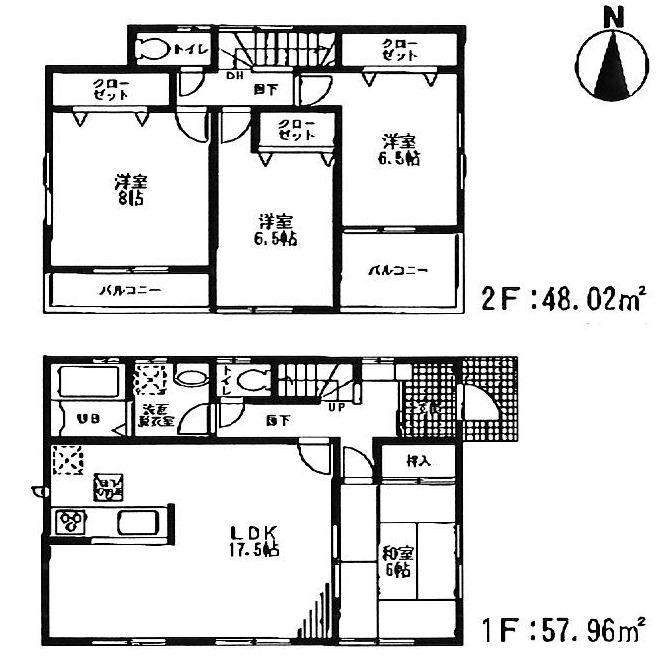 Floor plan. 14.9 million yen, 4LDK, Land area 147.12 sq m , Building area 105.98 sq m