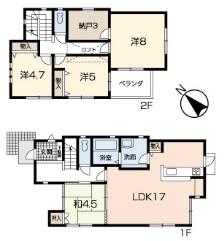 Floor plan. 26,800,000 yen, 4LDK + S (storeroom), Land area 116.1 sq m , Building area 104.33 sq m