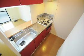 Kitchen. Also spread the width of the dishes in the 3-burner stove in the spacious kitchen.