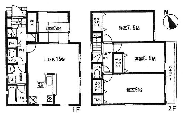 Floor plan. (Toffoli No. 4-2), Price 17.8 million yen, 4LDK, Land area 134.03 sq m , Building area 95.98 sq m