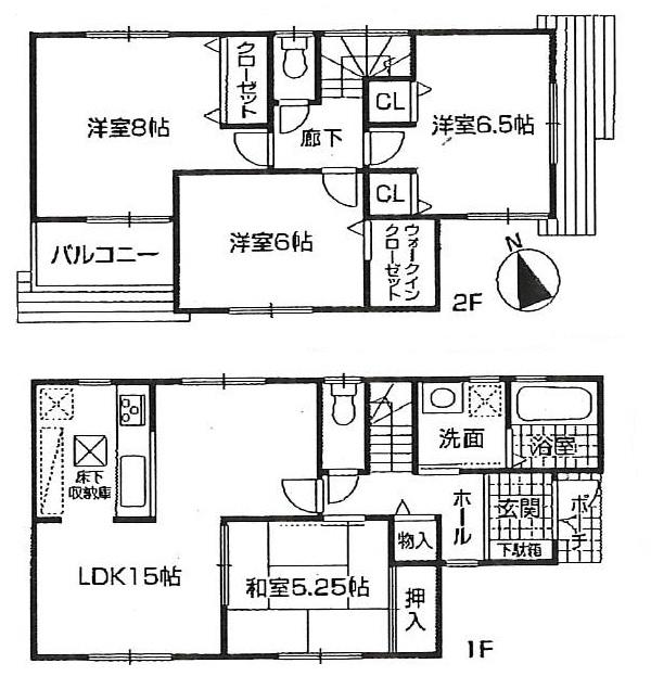 Floor plan. (Second Shikamakuaga Nishimachi No. -1), Price 17.8 million yen, 4LDK, Land area 100.01 sq m , Building area 95.58 sq m