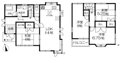 Floor plan. 13.8 million yen, 4LDK, Land area 153.61 sq m , Building area 95.71 sq m